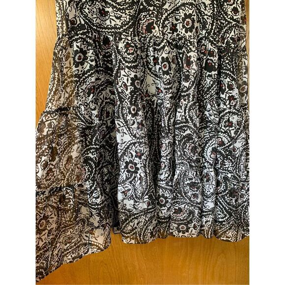 Diane Von Furstenberg Vinita Silk Floral Baby Doll Dress Black,‎ White Size 4 - Picture 9 of 12